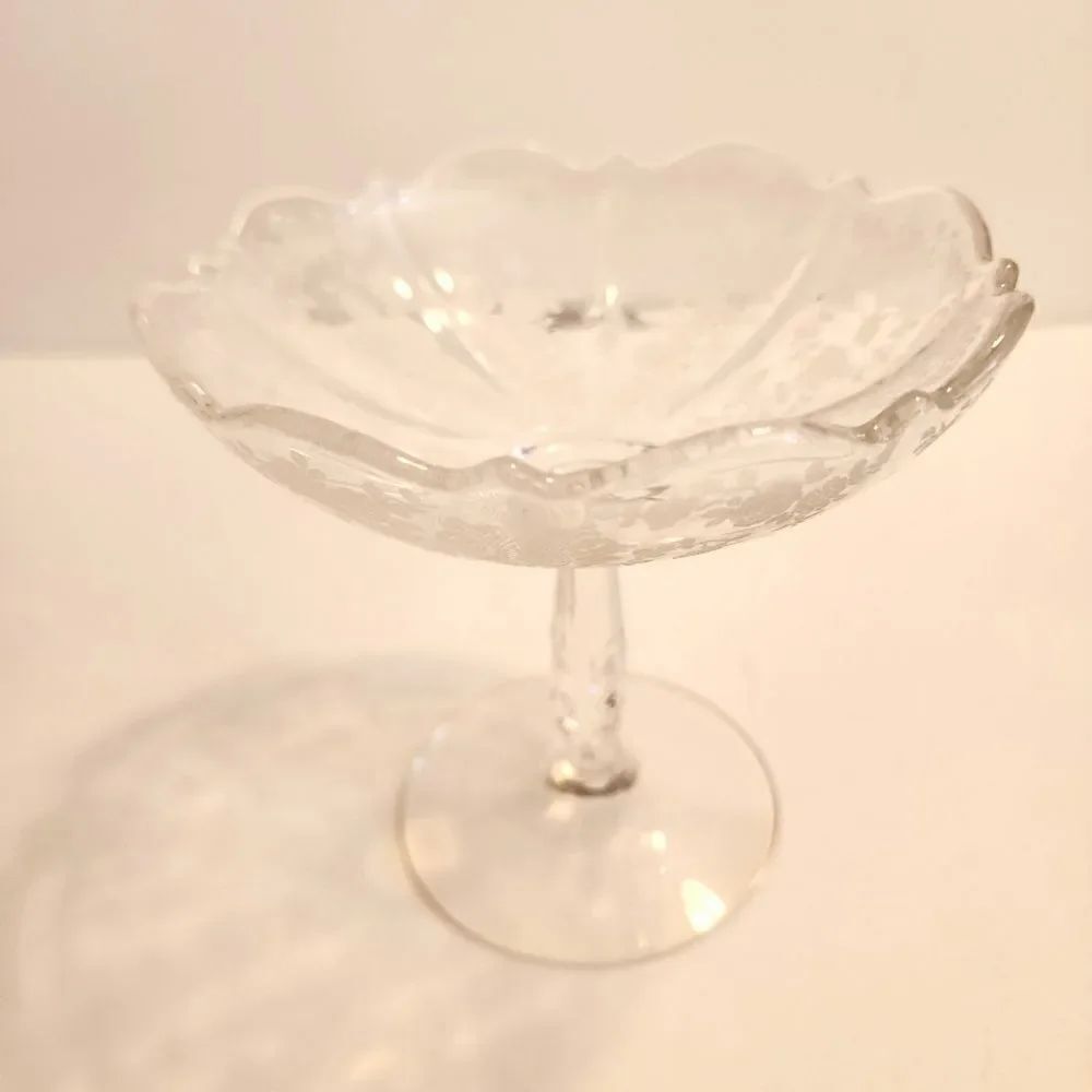 Cambridge Clear Point RoseComport Compote 5"